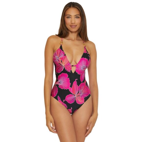 Trina Turk Women's Waltz Tankini Top Swimsuit Pink Size 14